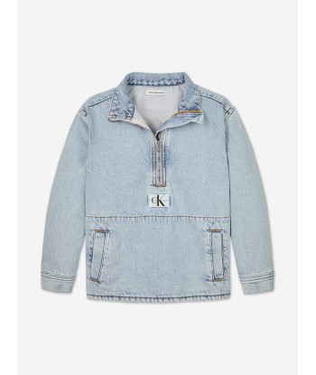 Calvin Klein Boys Denim Anorak in Blue en ligne des produits 