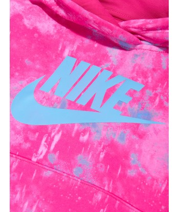 Nike Girls Printed Club Hoodie in Pink la livraison gratuite