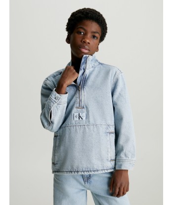 Calvin Klein Boys Denim Anorak in Blue en ligne des produits 