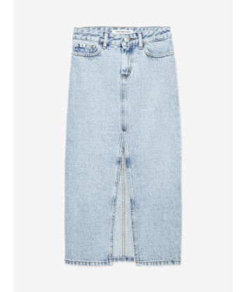 Calvin Klein Girls Denim Maxi Skirt in Blue 2024