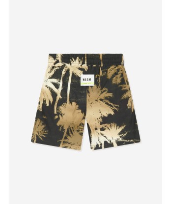 MSGM Boys Poplin Bermuda Shorts in Black Faites des économies