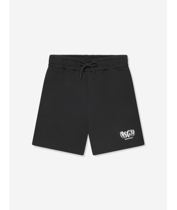 MSGM Boys Fleece Bermuda Shorts in Black solde