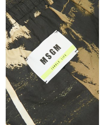 MSGM Boys Poplin Bermuda Shorts in Black Faites des économies