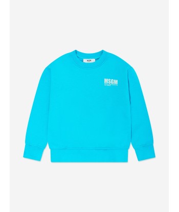 MSGM Boys Logo Sweatshirt in Blue Le MVP de beaucoup