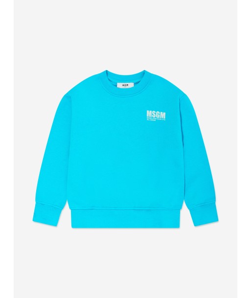 MSGM Boys Logo Sweatshirt in Blue Le MVP de beaucoup