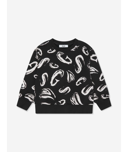 MSGM Boys Logo Sweatshirt in Black plus qu'un jeu 