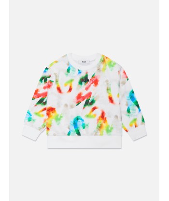 MSGM Boys Logo Sweatshirt in White 2024