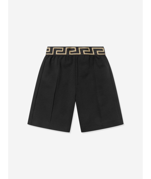 Versace Boys Embroidered Logo Shorts in Black france