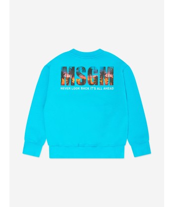 MSGM Boys Logo Sweatshirt in Blue Le MVP de beaucoup