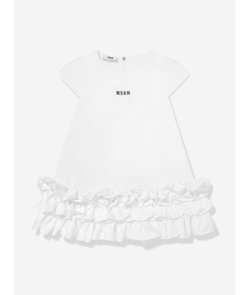 MSGM Girls Poplin Dress in White À commander