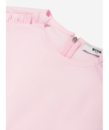 MSGM Girls Poplin Dress in Pink Livraison rapide