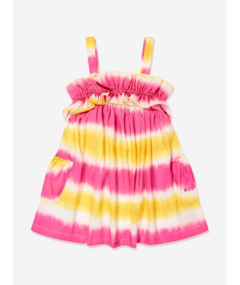 MSGM Girls Twill Striped Dress in Pink livraison et retour toujours gratuits