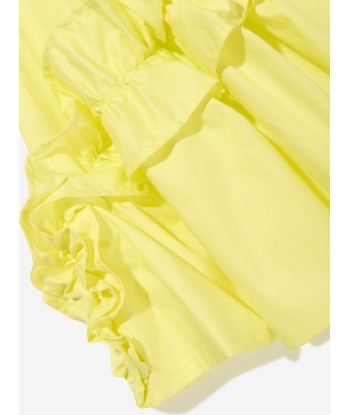 MSGM Girls Poplin Dress in Green rembourrage situé sous