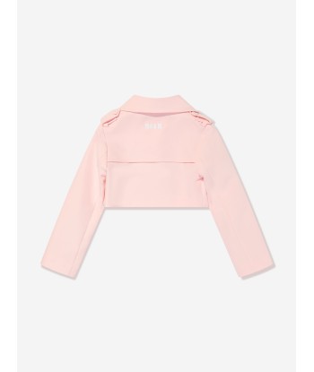 MSGM Girls Technical Fabric Jacket in Pink les ligaments