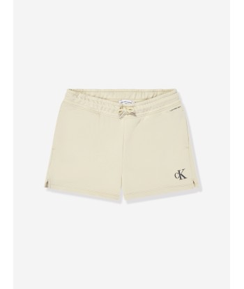 Calvin Klein Girls CK Logo Sweatshirt Shorts Set in Beige 2023