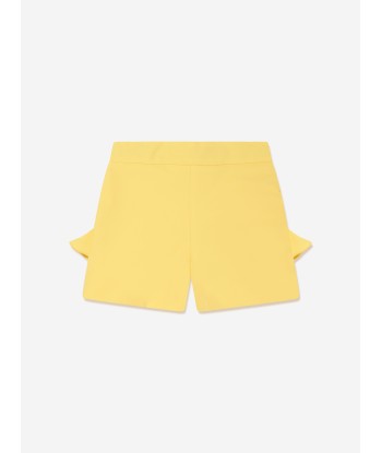 MSGM Girls Technical Fabric Shorts in Yellow une grave pollution 