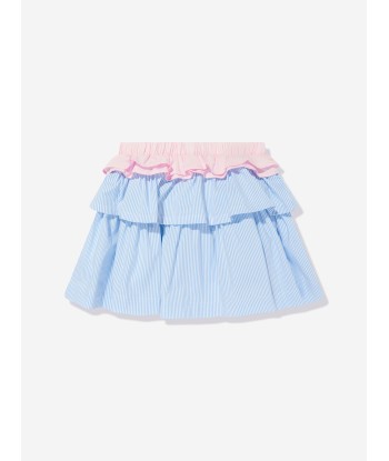 MSGM Girls Poplin Skirt in Blue en ligne