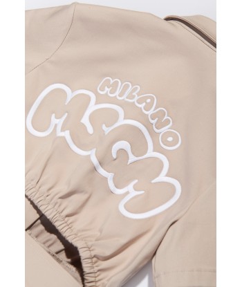 MSGM Girls Cotton Satin Playsuit in Beige Jusqu'à 80% De Réduction