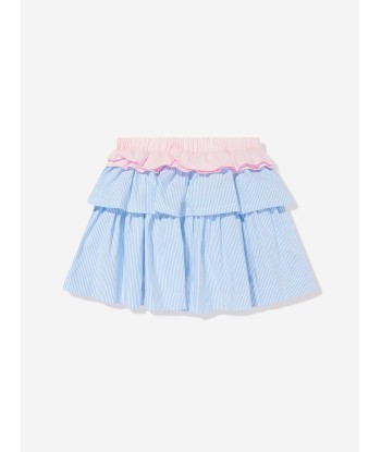 MSGM Girls Poplin Skirt in Blue en ligne