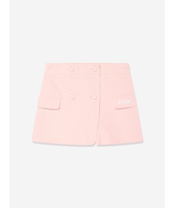 MSGM Girls Technical Fabric Skort in Pink 50-70% off 