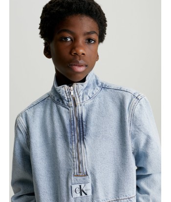 Calvin Klein Boys Denim Anorak in Blue en ligne des produits 