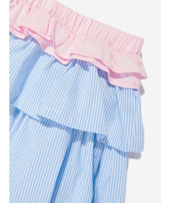 MSGM Girls Poplin Skirt in Blue en ligne