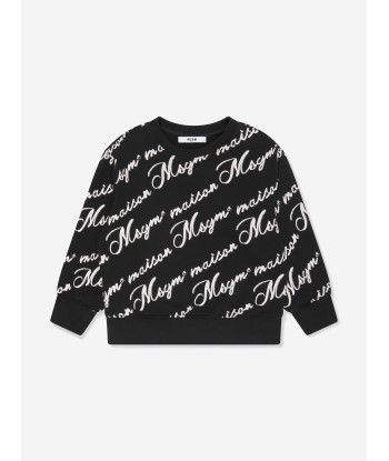 MSGM Girls Logo Sweatshirt in Black du meilleur 