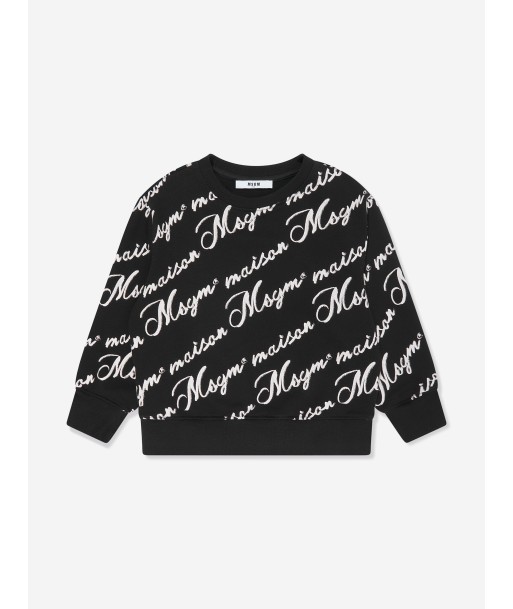 MSGM Girls Logo Sweatshirt in Black du meilleur 