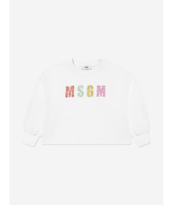 MSGM Girls Logo Sweatshirt in White votre restaurant rapide dans 