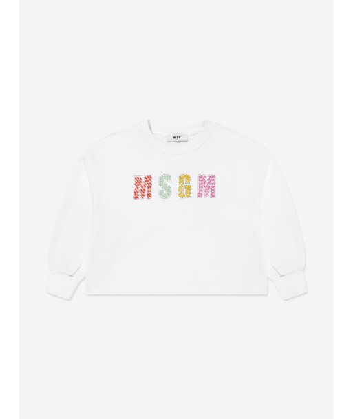 MSGM Girls Logo Sweatshirt in White votre restaurant rapide dans 