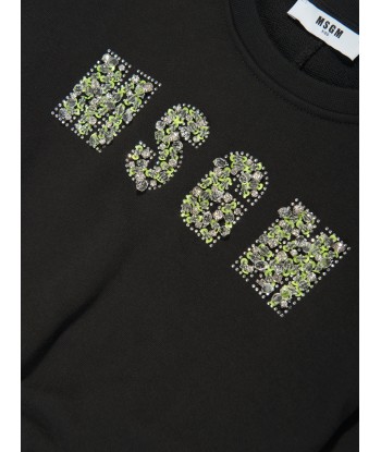 MSGM Girls Logo Sweatshirt in Black ouvre sa boutique