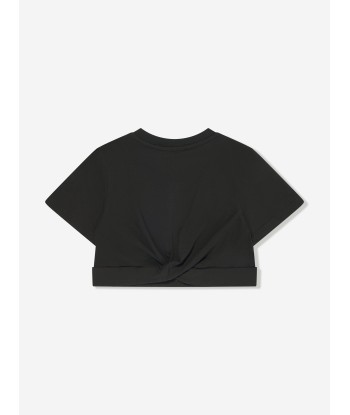 MSGM Girls Jersey Logo T-Shirt in Black vente chaude votre 