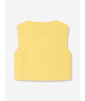 MSGM Girls Technical Fabric Gilet in Yellow store