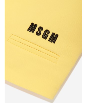 MSGM Girls Technical Fabric Gilet in Yellow store