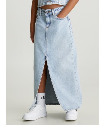 Calvin Klein Girls Denim Maxi Skirt in Blue 2024