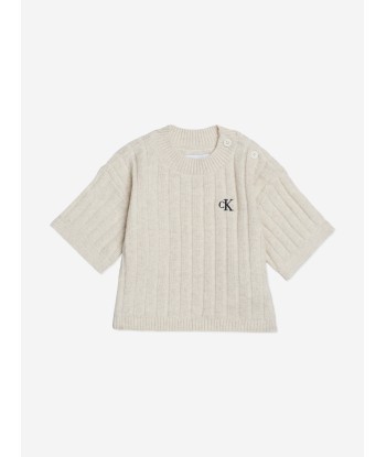 Calvin Klein Baby Linen Blend Knit Set in Beige Pour