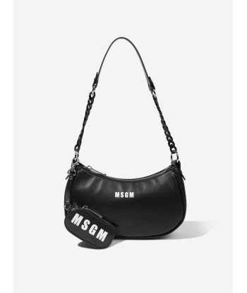 MSGM Girls Eco Leather Handbag in Black pas chere