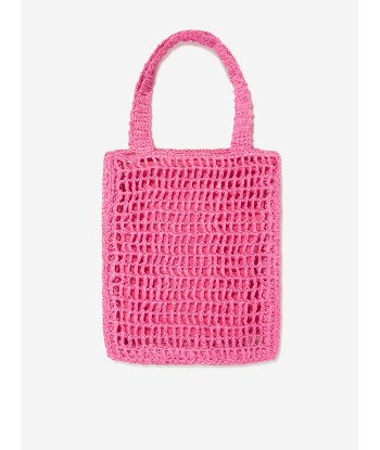 MSGM Girls Raffia Tote Bag in Pink acheter en ligne