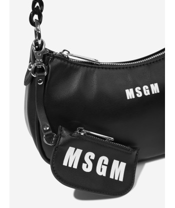 MSGM Girls Eco Leather Handbag in Black pas chere