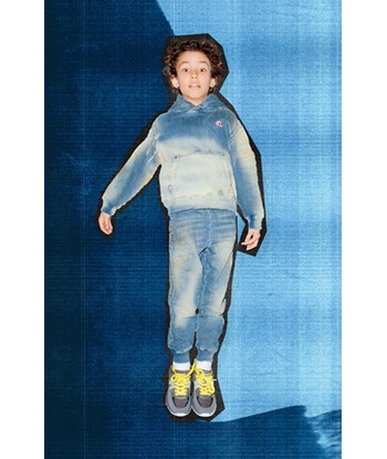 Diesel Kids Track Denim Hoodie in Blue s'inspire de l'anatomie humaine