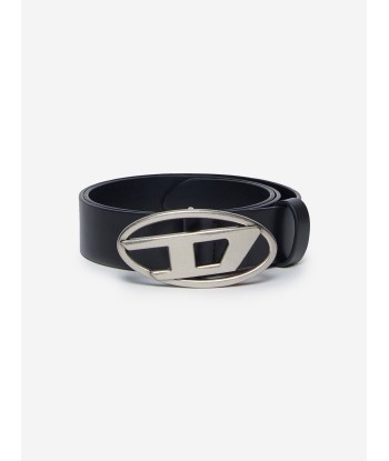 Diesel Kids Leather Oval D Belt in Black de France