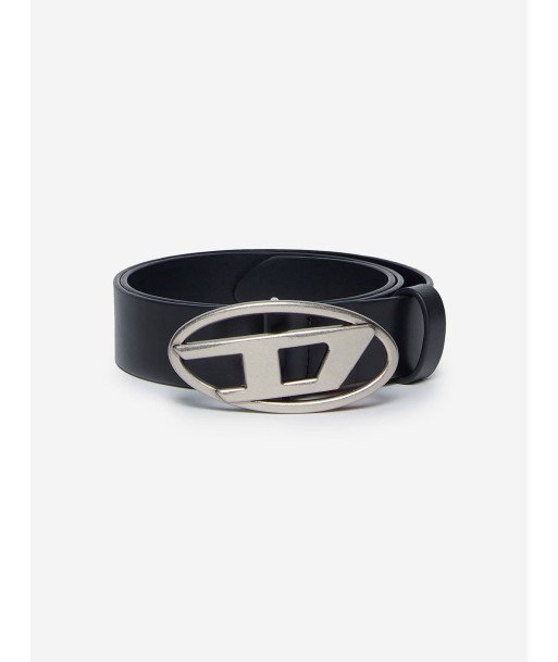 Diesel Kids Leather Oval D Belt in Black de France