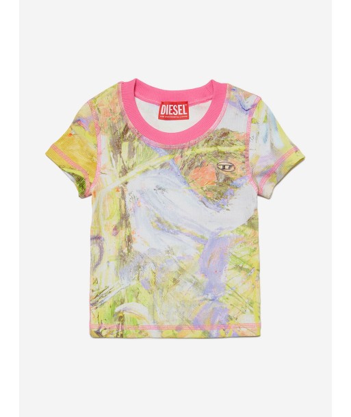 Diesel Girls Abstract Print T-Shirt in Multicolour livraison gratuite