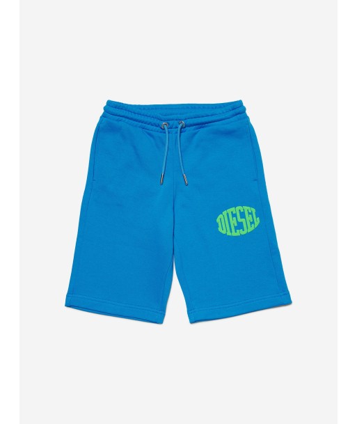 Diesel Boys Logo Shorts in Blue de pas cher