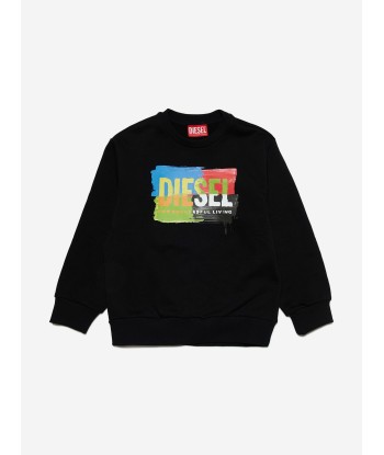 Diesel Kids Logo Print Sweatshirt in Black Véritable concentré