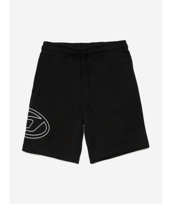 Diesel Boys Logo Shorts in Black Paris Déstockage Promo