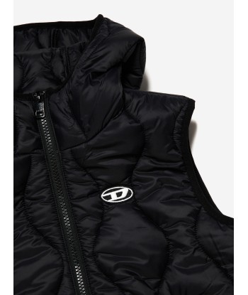 Diesel Kids Quilted Gilet in Black en stock