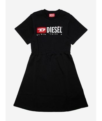 Diesel Girls Logo Jersey Dress in Black Amélioration de cerveau avec