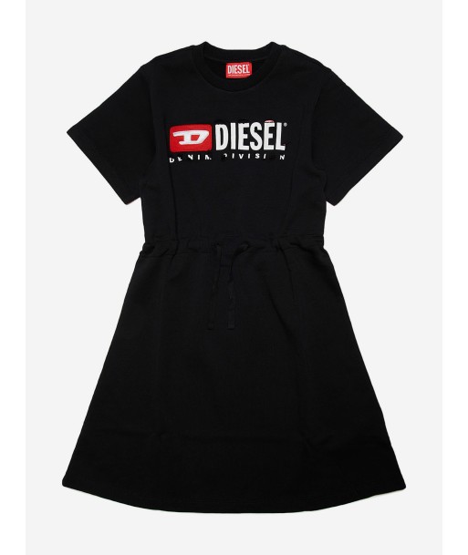 Diesel Girls Logo Jersey Dress in Black Amélioration de cerveau avec