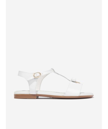 Dolce & Gabbana Girls Patent Leather Sandals in White Par le système avancé 